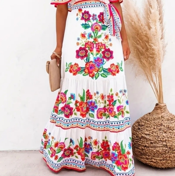 Floral Belted Tunic Style Maxi Dress - Picture 8 of 13